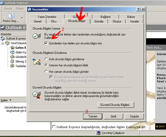 Outlook Express Seçenekler (İleri Düzey Ayarlar)